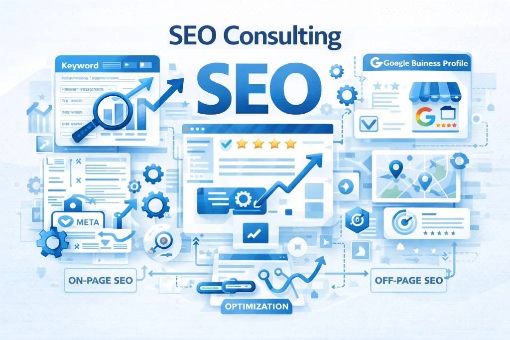 SEO consulting — keyword research, on-page and off-page SEO, Google Business Profile, and optimization